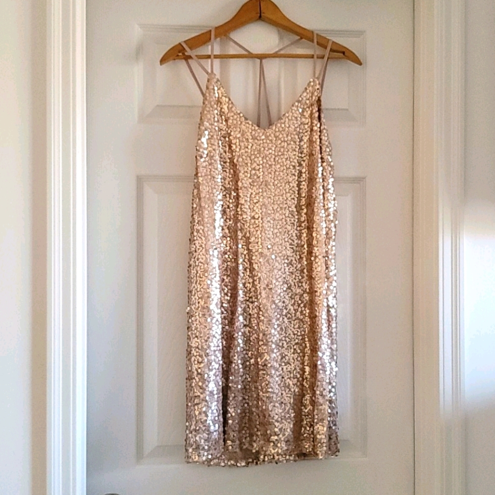Gold Sequence Party Dress